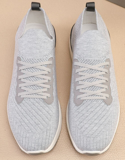 Brunello Cucinelli Light Gray Knit Sneakers — hero