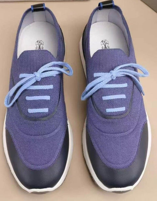 Brunello Cucinelli Blue Black & White Sneakers — front