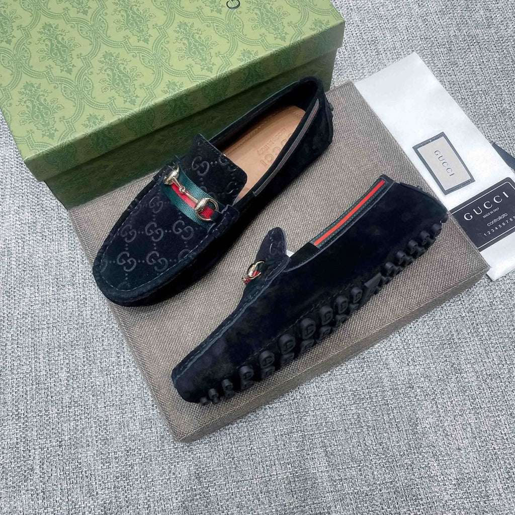 Gucci GG-Pattern Horsebit-Style Loafers — side
