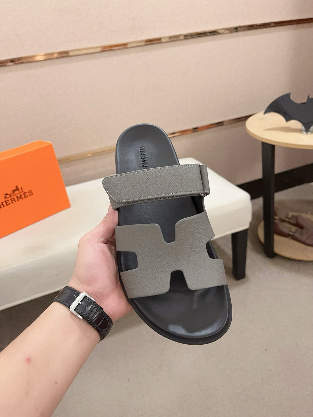 Hermès H-Cutout Slide Sandals — side