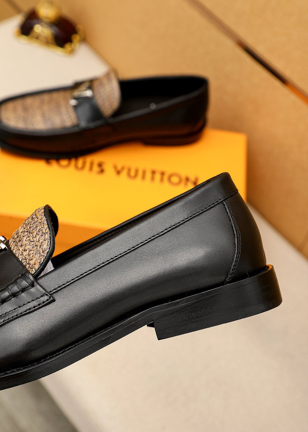 Louis Vuitton Textured Hardware Loafers — back