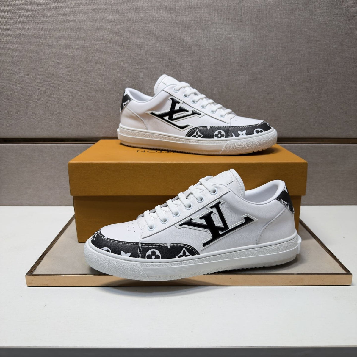 Louis Vuitton Monogram Accent Low-Top Sneakers — model