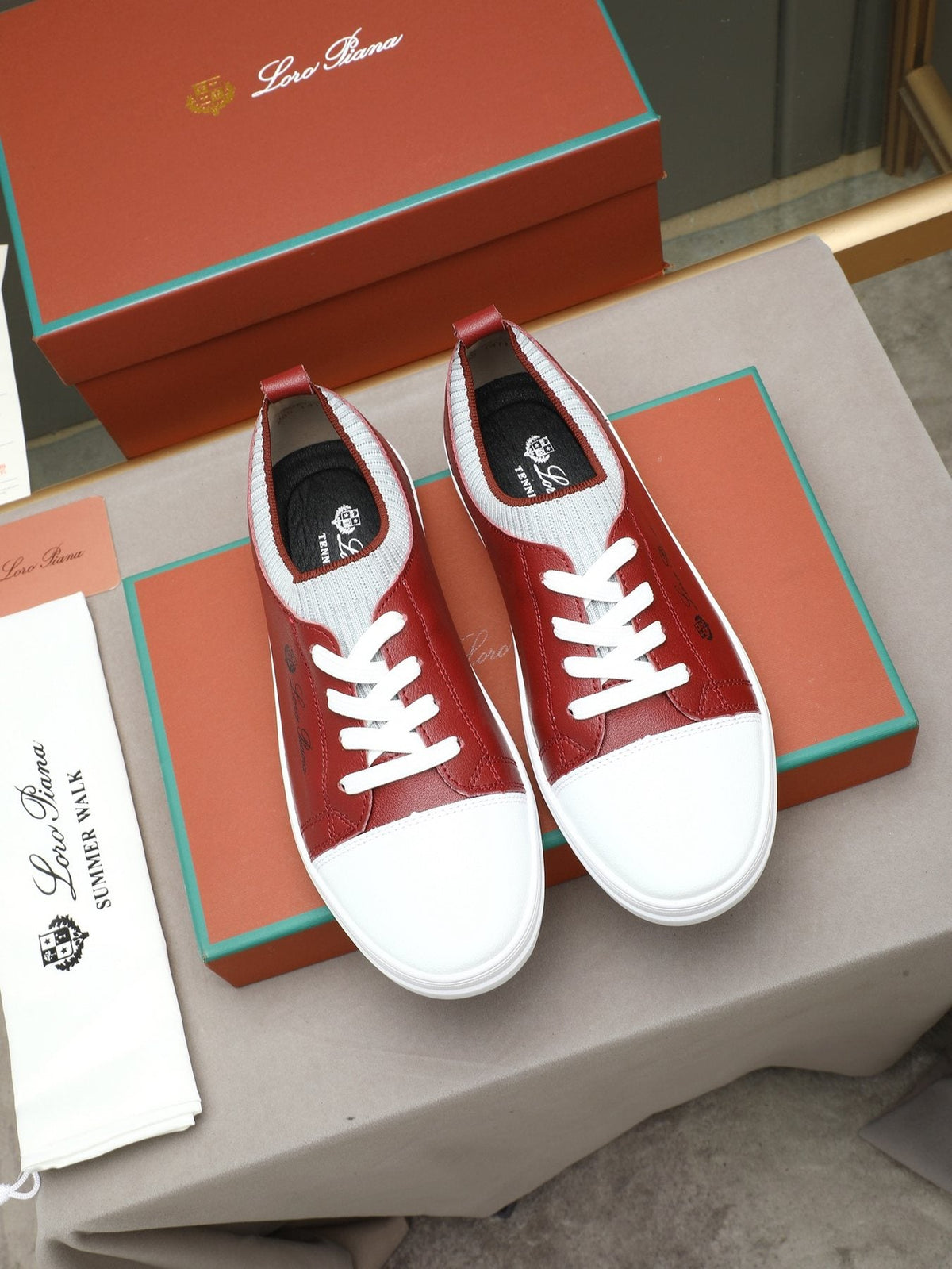 Loro Piana Lace-Up Low-Top Sneakers — front
